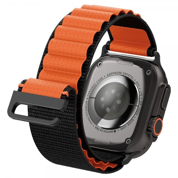 Spigen Apple Watch 44/45/46mm/Ultra 49mm Armband WBF1 Svart Orange