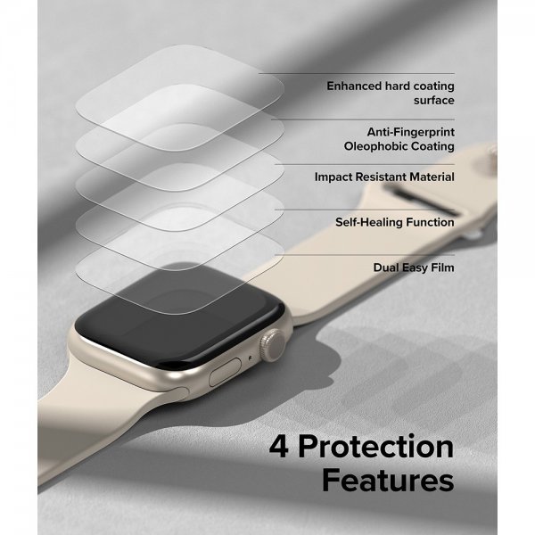 Ringke Apple Watch 44/45mm Skärmskydd Dual Easy Film 3-pack