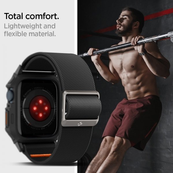 Spigen Apple Watch 45mm Armband och Skal Lite Fit Pro Matte Black