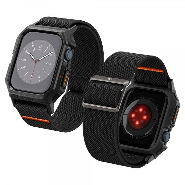 Spigen Apple Watch 45mm Armband och Skal Lite Fit Pro Matte Black