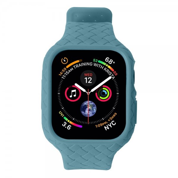 Apple Watch 45mm Armband Vävtextur Grönblå