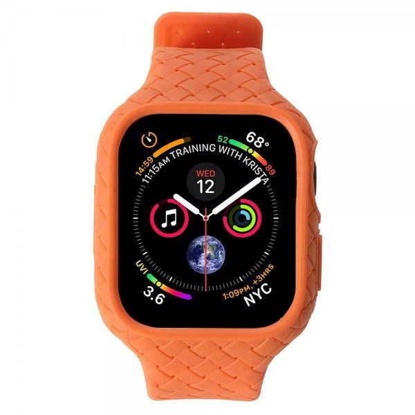 Apple Watch 45mm Armband Vävtextur Orange