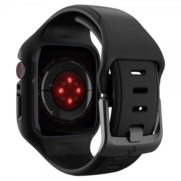 Spigen Apple Watch 45mm Skal med Armband Liquid Air Pro Svart