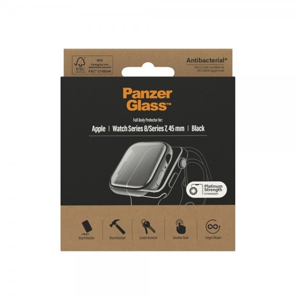 PanzerGlass Apple Watch 45mm Skal med Skärmskydd Full Body Protector Svart