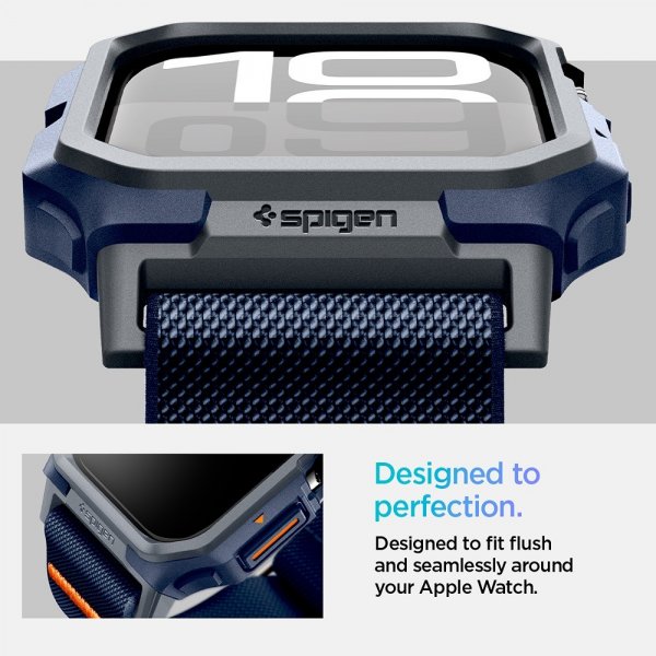 Spigen Apple Watch 46mm (Series 10/11) Armband och Skal Lite Fit Pro Navy Blue