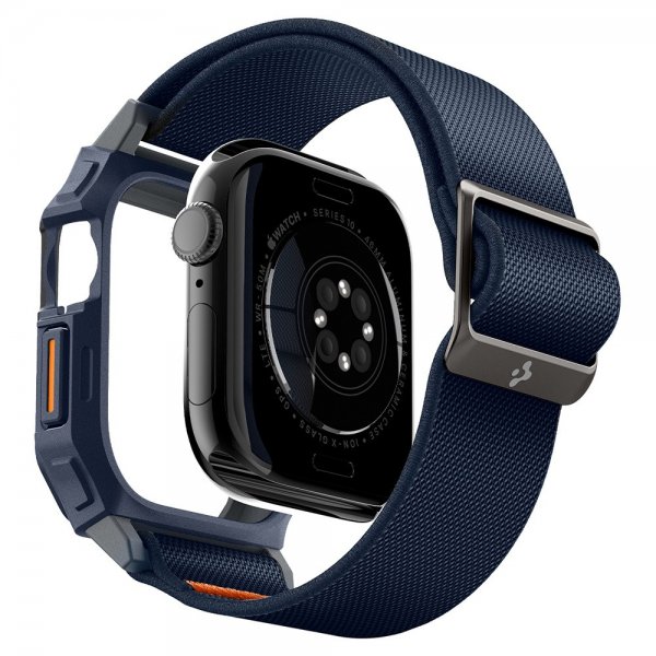 Spigen Apple Watch 46mm (Series 10/11) Armband och Skal Lite Fit Pro Navy Blue