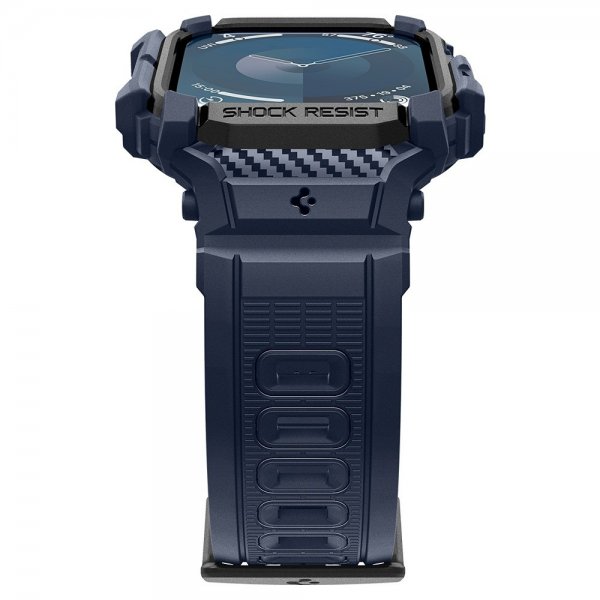 Spigen Apple Watch 46mm (Series 10/11) Armband och Skal Rugged Armor Pro Navy Blue