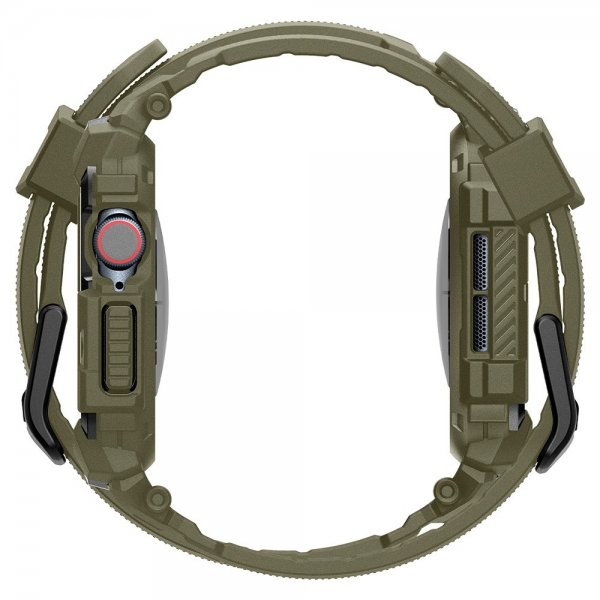 Spigen Apple Watch 46mm (Series 10/11) Armband och Skal Rugged Armor Pro Vintage Khaki
