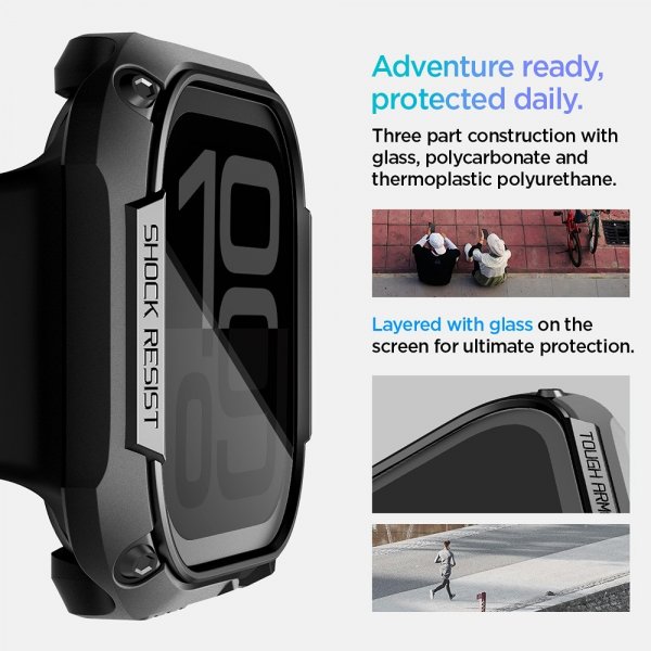 Spigen Apple Watch 46mm (Series 10/11) Skal med Skärmskydd Tough Armor Svart