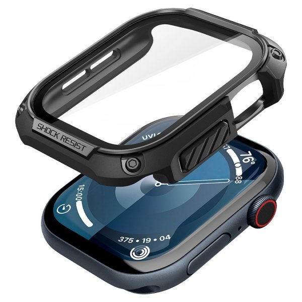Spigen Apple Watch 46mm (Series 10/11) Skal med Skärmskydd Tough Armor Svart