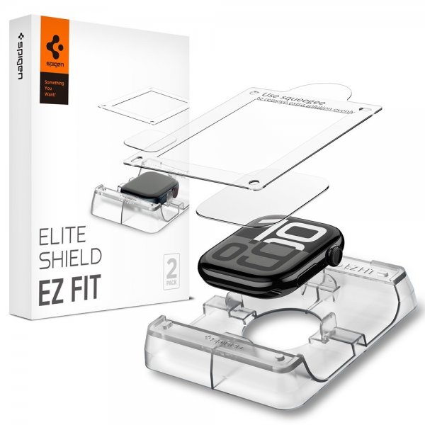 Spigen Apple Watch 46mm (Series 10/11) Skärmskydd EliteShield EZ Fit 2-pack