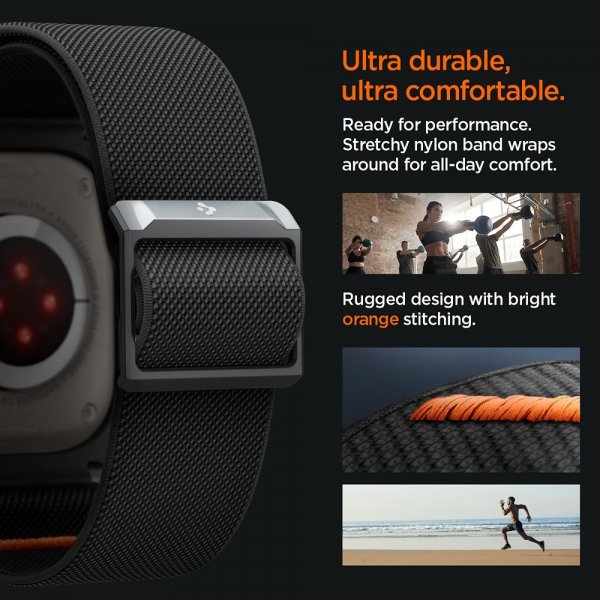 Spigen Apple Watch Ultra 49mm Armband och Skal Lite Fit Pro Matte Black