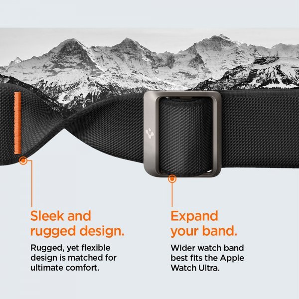 Spigen Apple Watch Ultra 49mm Armband och Skal Lite Fit Pro Matte Black