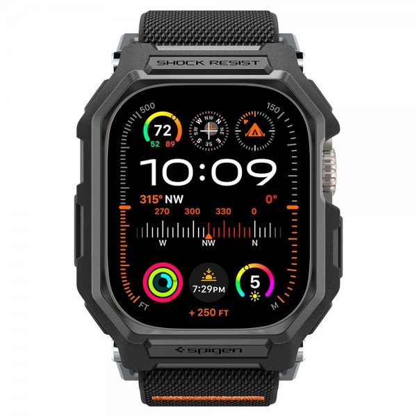 Spigen Apple Watch Ultra 49mm Armband och Skal Lite Fit Pro Matte Black