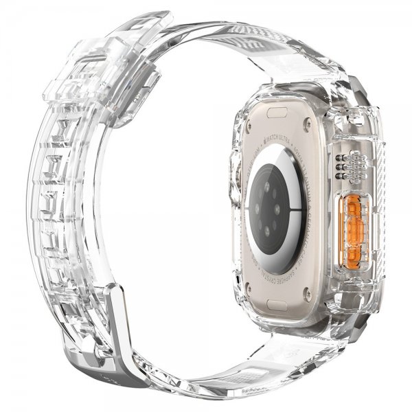 Spigen Apple Watch Ultra 49mm Armband och Skal Rugged Armor Pro Crystal Clear
