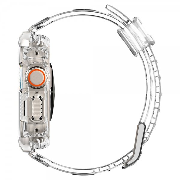 Spigen Apple Watch Ultra 49mm Armband och Skal Rugged Armor Pro Crystal Clear