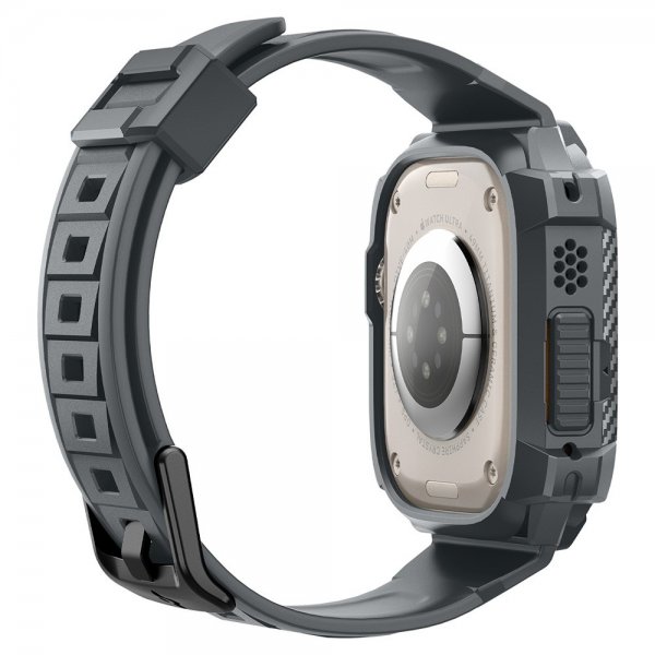 Spigen Apple Watch Ultra 49mm Armband och Skal Rugged Armor Pro Dark Gray