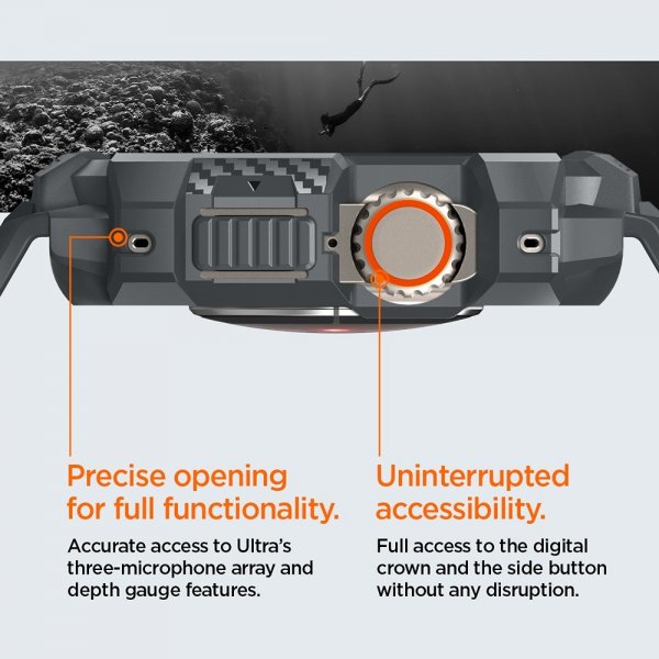 Spigen Apple Watch Ultra 49mm Armband och Skal Rugged Armor Pro Dark Gray