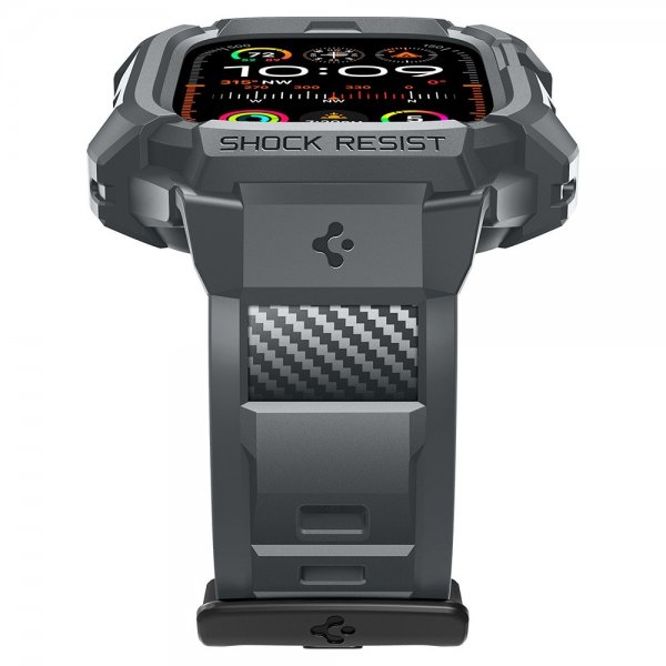Spigen Apple Watch Ultra 49mm Armband och Skal Rugged Armor Pro Dark Gray