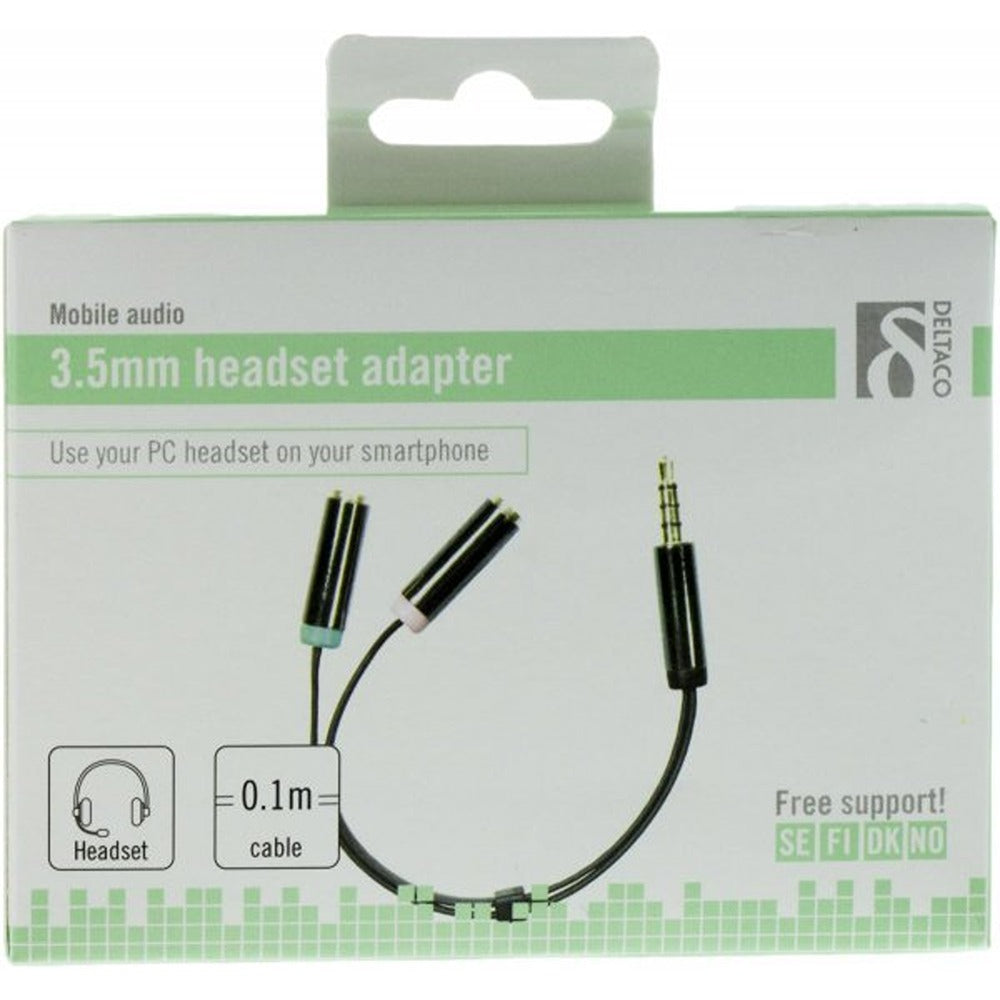 Deltaco 3.5mm Headset Audio Adapter