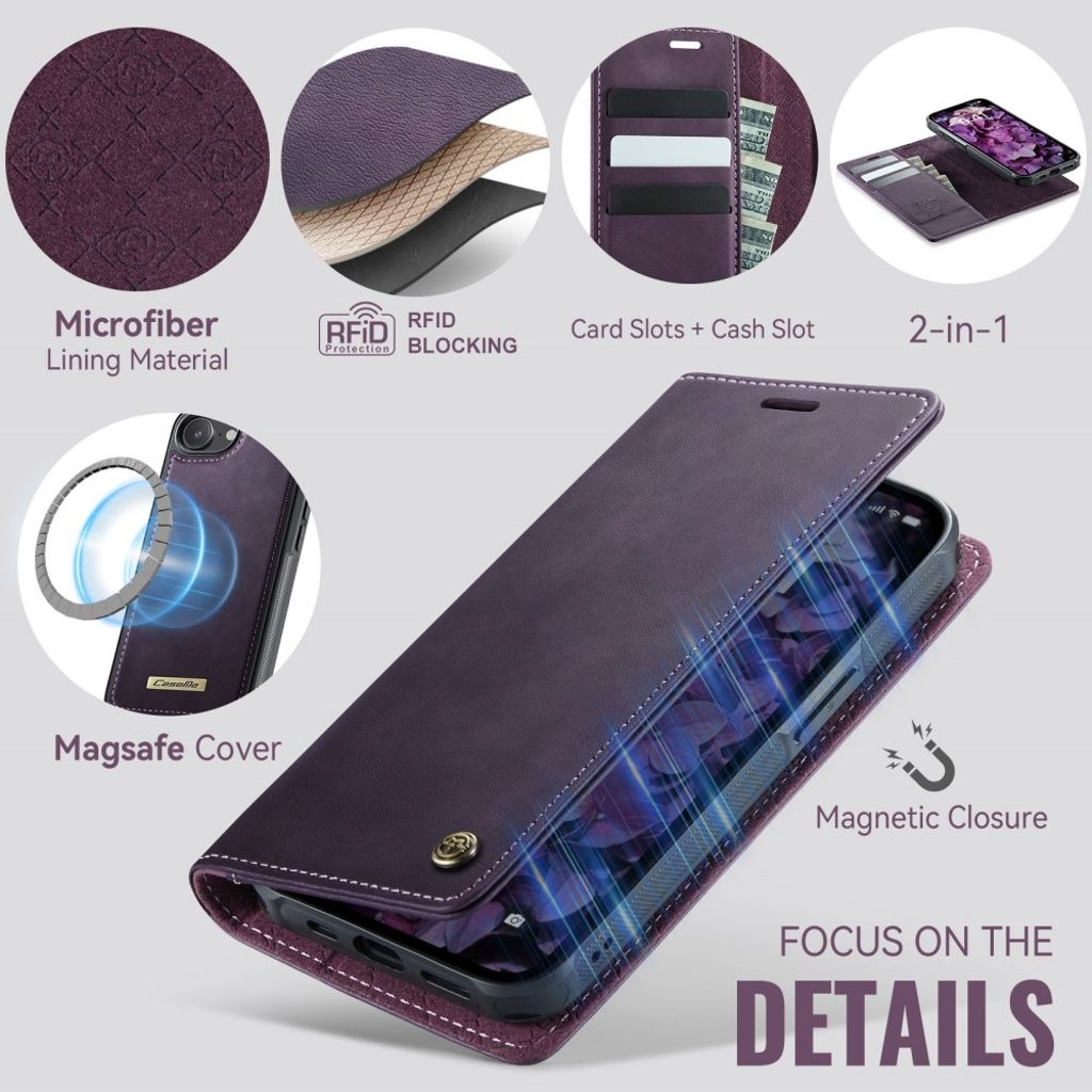 CaseMe iPhone 16e/iPhone 17e Fodral C49 Series Lila
