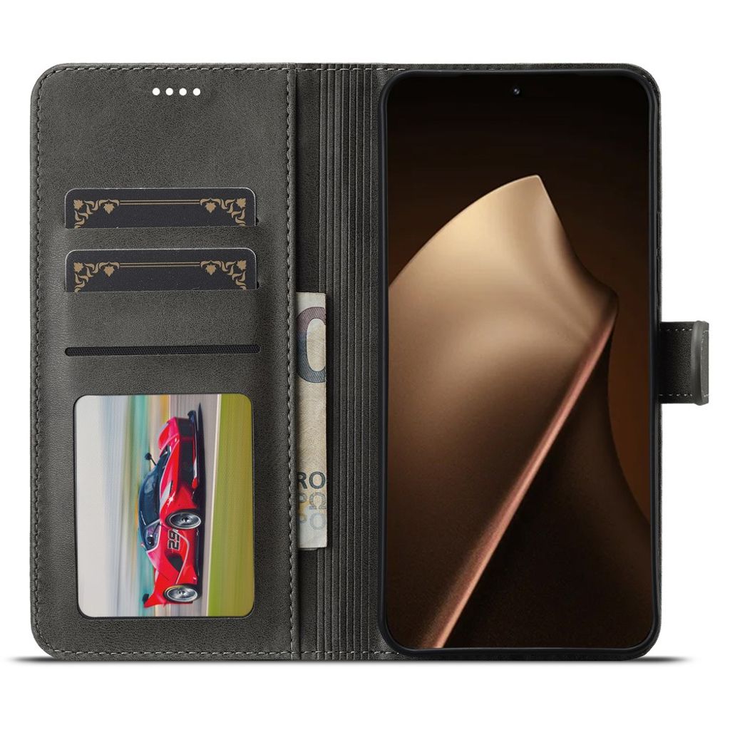 Lc.Imeeke Xiaomi 17T Pro Fodral med Kortfack Stativfunktion Grå