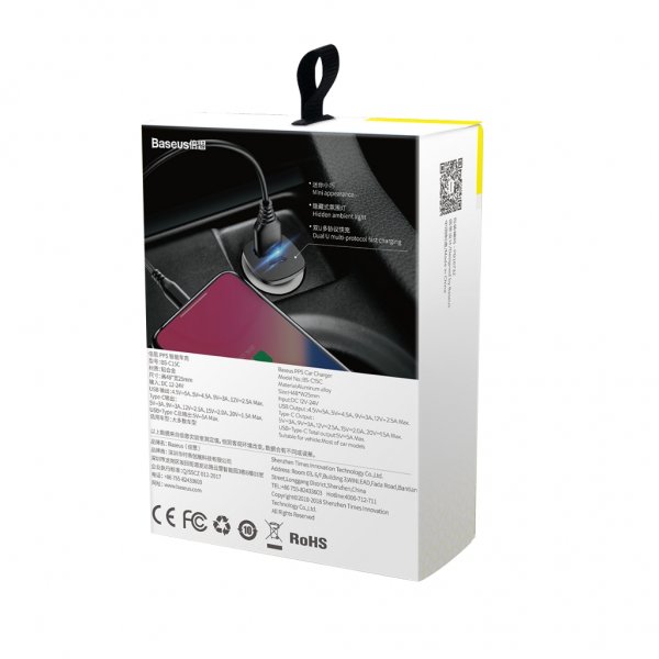 Baseus Billaddare PPS 30W Type-C & USB-A Silver