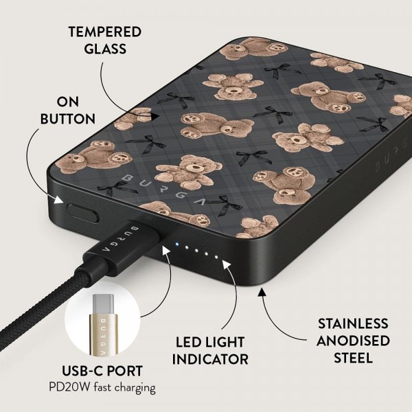 Burga Powerbank MagSafe 5000 mAh BFF Metallgrå