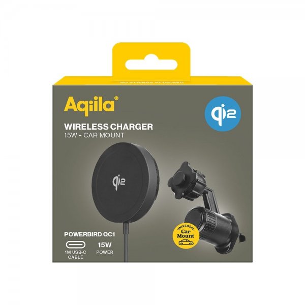 Aqiila Bilhållare med Trådlös laddning Chargebird QC1 Qi2 MagSafe 15W