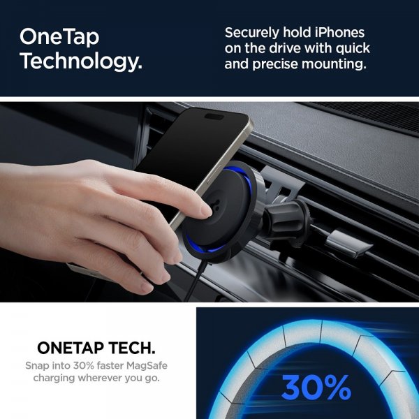 Spigen Bilhållare med trådlös laddning OneTap Pro 3 CryoMax MagFit Air Vent