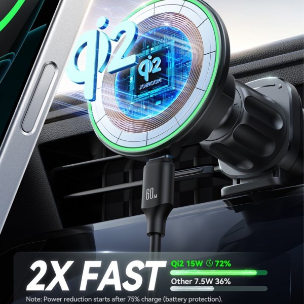 Joyroom Bilhållare Qi2 15W Magnetic Wireless Car Charger Holder