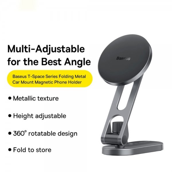 Baseus Bilhållare T-Space Series Folding Tesla Mount Phone Holder MagSafe