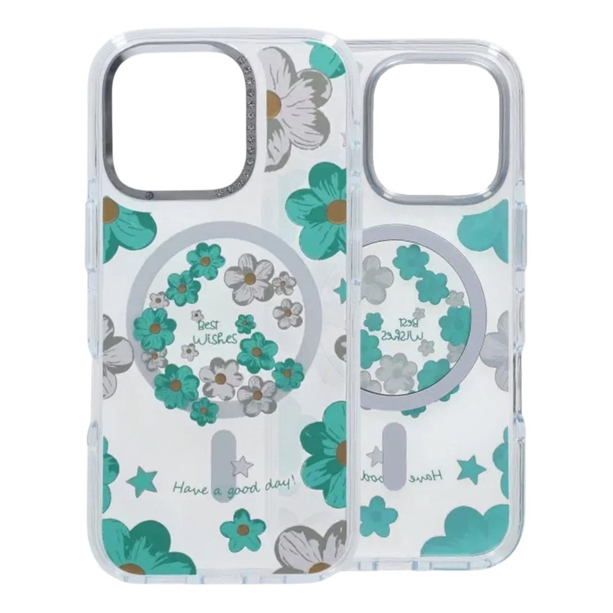 iPhone 16 Pro Skal Blommönster MagSafe Grön