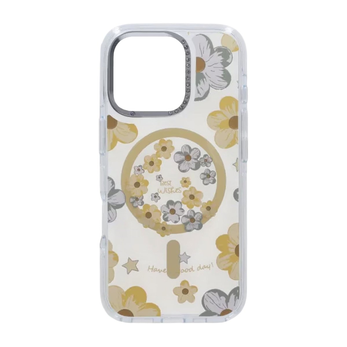 iPhone 16 Pro Skal Blommönster MagSafe Gul