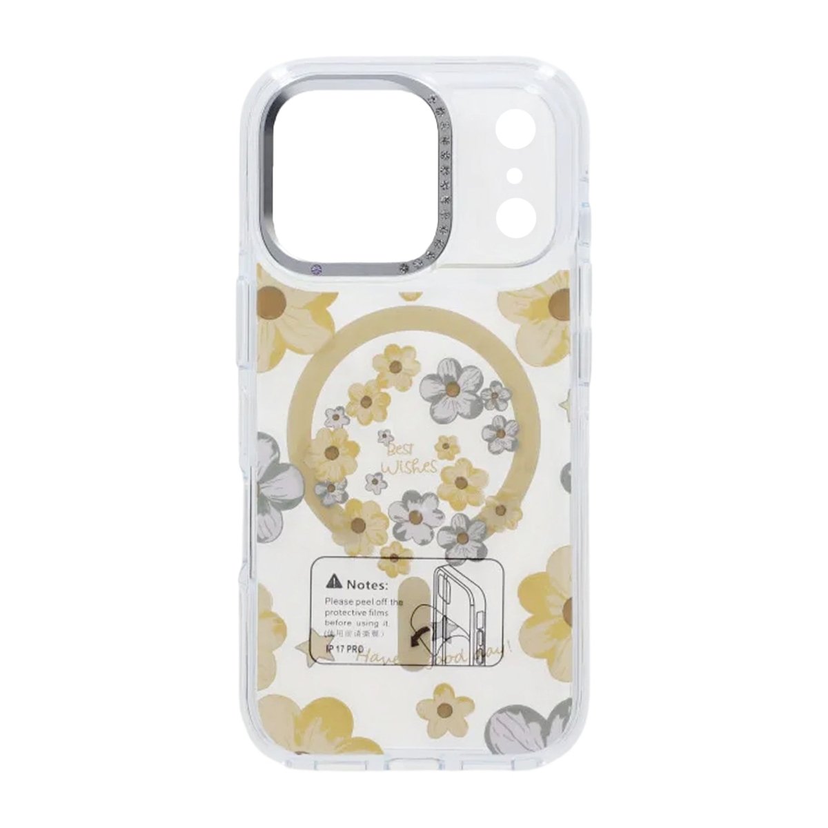 iPhone 17 Pro Skal Blommönster MagSafe Gul