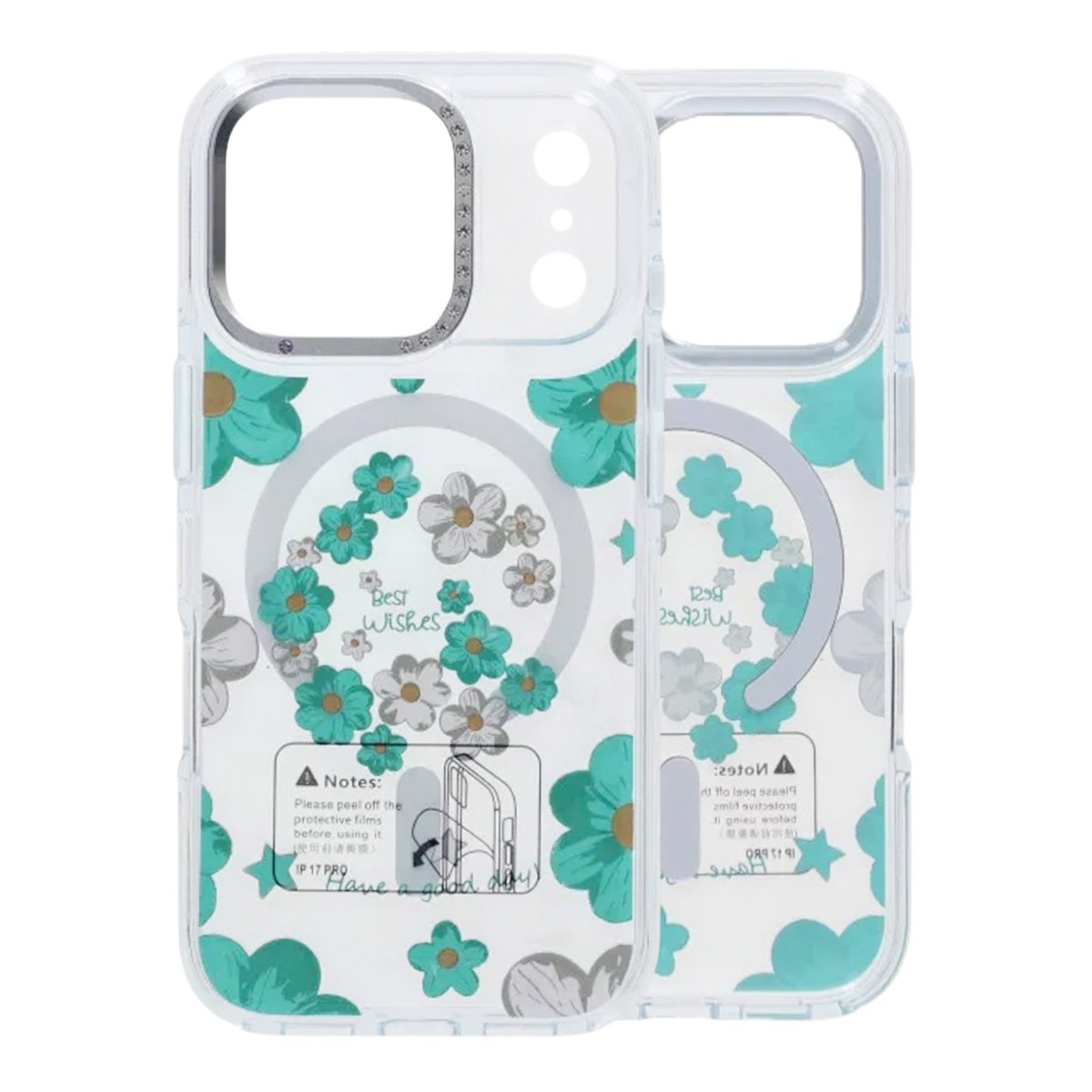 iPhone 17 Pro Max Skal Blommönster MagSafe Grön