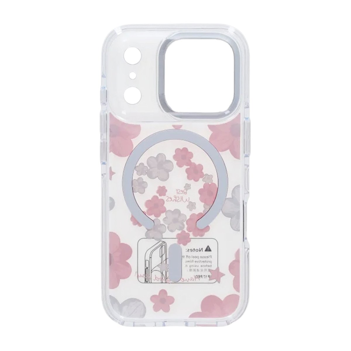 iPhone 17 Pro Max Skal Blommönster MagSafe Rosa