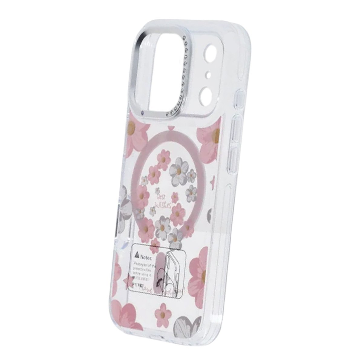 iPhone 17 Pro Max Skal Blommönster MagSafe Rosa