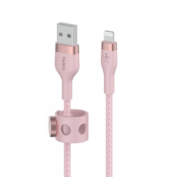 Belkin BOOST CHARGE USB-A to LTG_Braided Silicon 3m Rosa