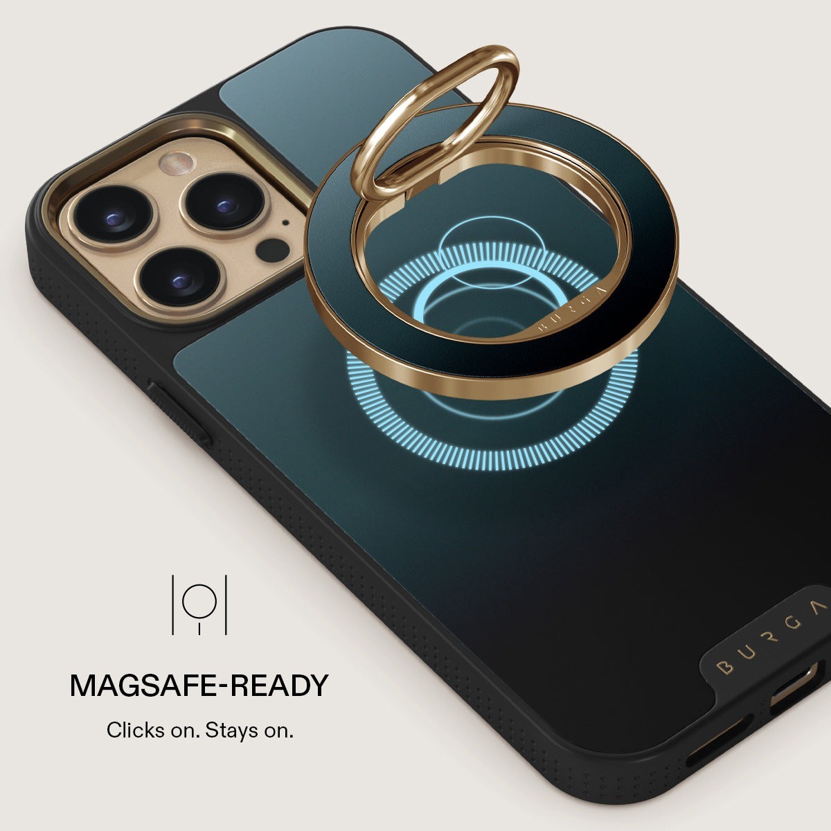 Burga Hållare Mobilring MagSafe Black Hole Guld