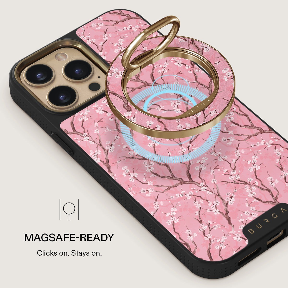 Burga Hållare Mobilring MagSafe Sakura Guld
