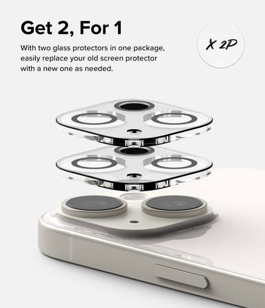Ringke iPhone 15/iPhone 15 Plus Kameraskydd Camera Protector Glass 2-pack