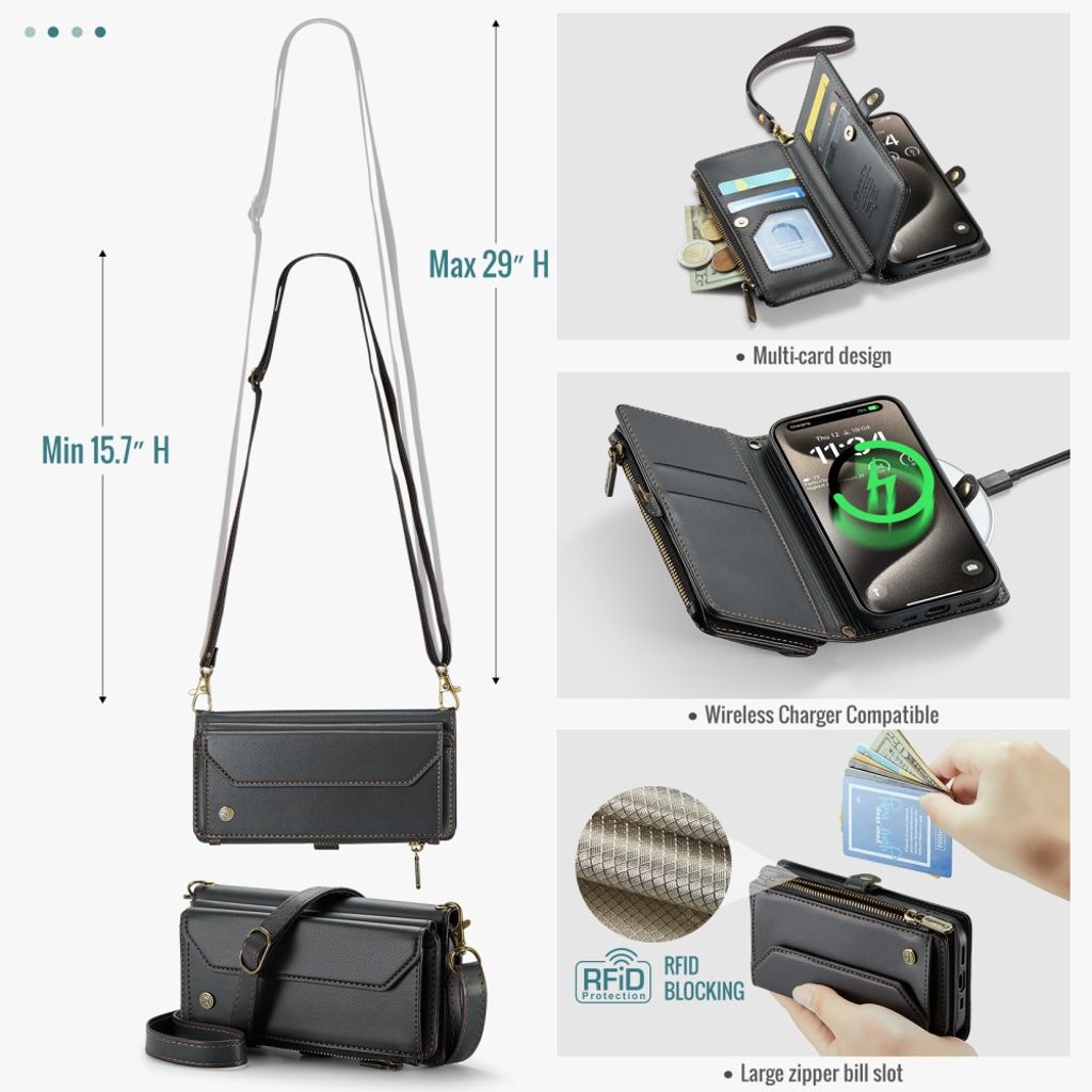 CaseMe iPhone 15 Pro Fodral C36 Series Svart