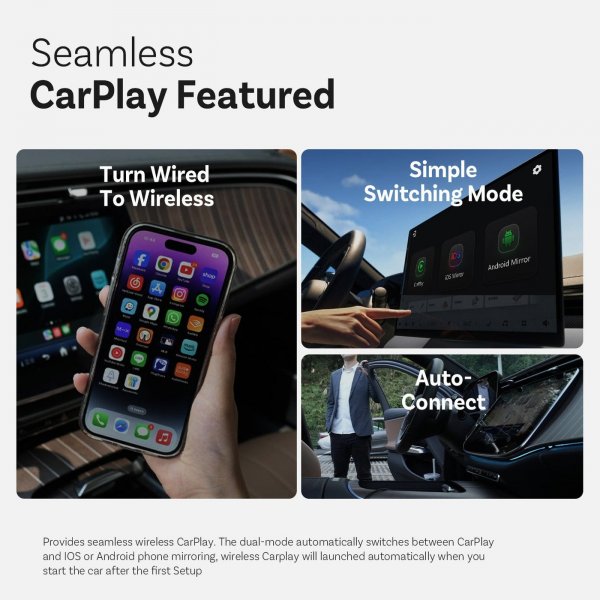 Ottocast Car TV Mate Max Trådlös CarPlay/Android Auto Adapter med HDMI