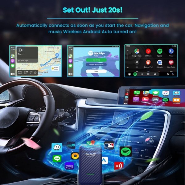Carlinkit 4.0 Apple Carplay/Android Auto Trådlös Adapter
