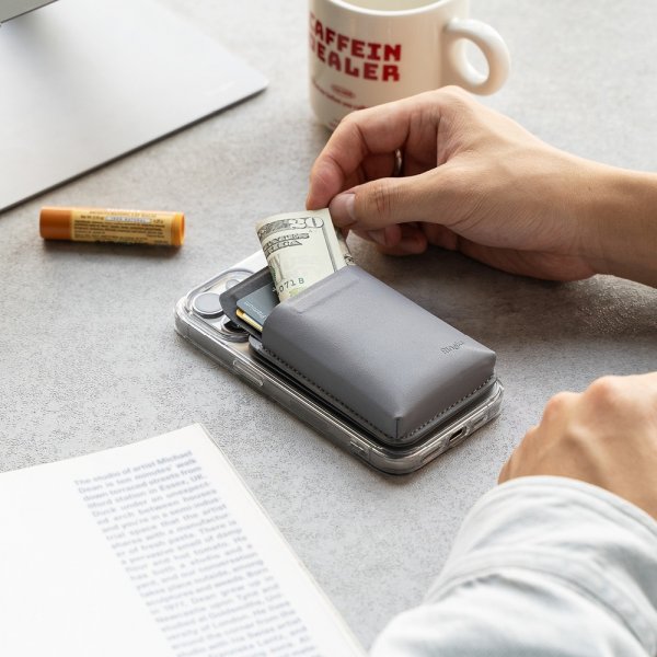 Ringke Korthållare Stand Pocket Magnetic MagSafe Light Gray