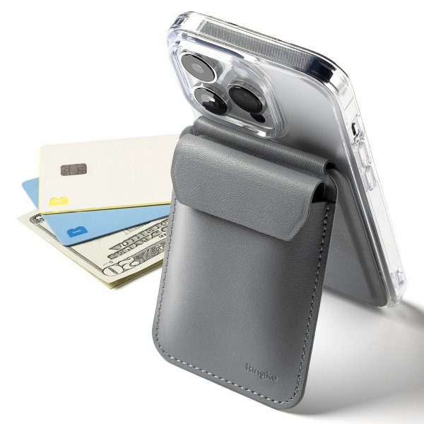 Ringke Korthållare Stand Wallet Magnetic MagSafe Light Gray