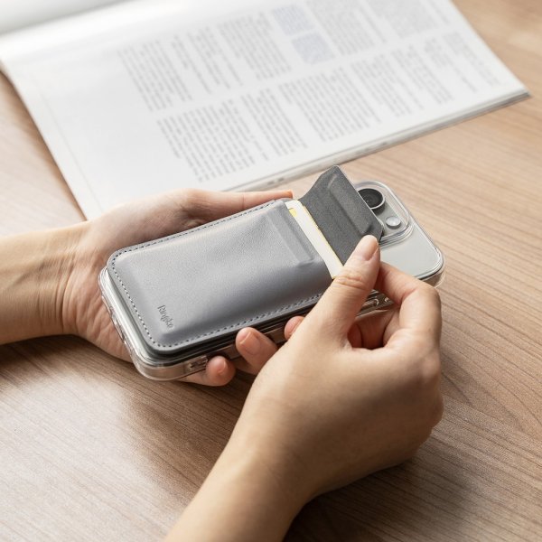 Ringke Korthållare Stand Wallet Magnetic MagSafe Light Gray
