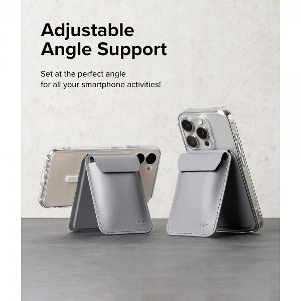 Ringke Korthållare Stand Wallet Magnetic MagSafe Light Gray