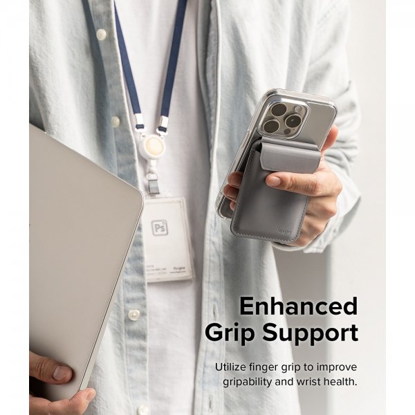Ringke Korthållare Stand Wallet Magnetic MagSafe Light Gray